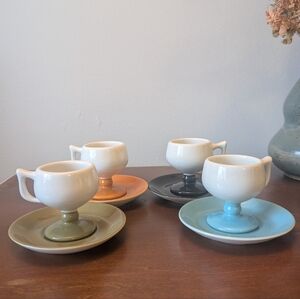 Vintage Caribe Espresso Cups And Plates